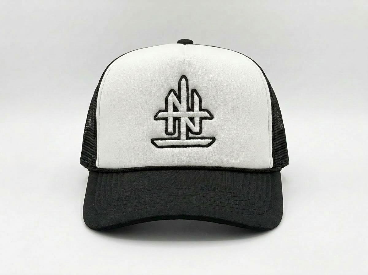 UPSIDE DOWN LOGO TRUCKER HAT