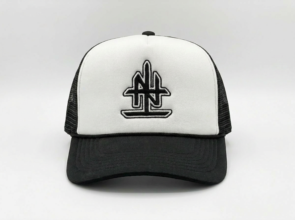 UPSIDE DOWN LOGO TRUCKER HAT