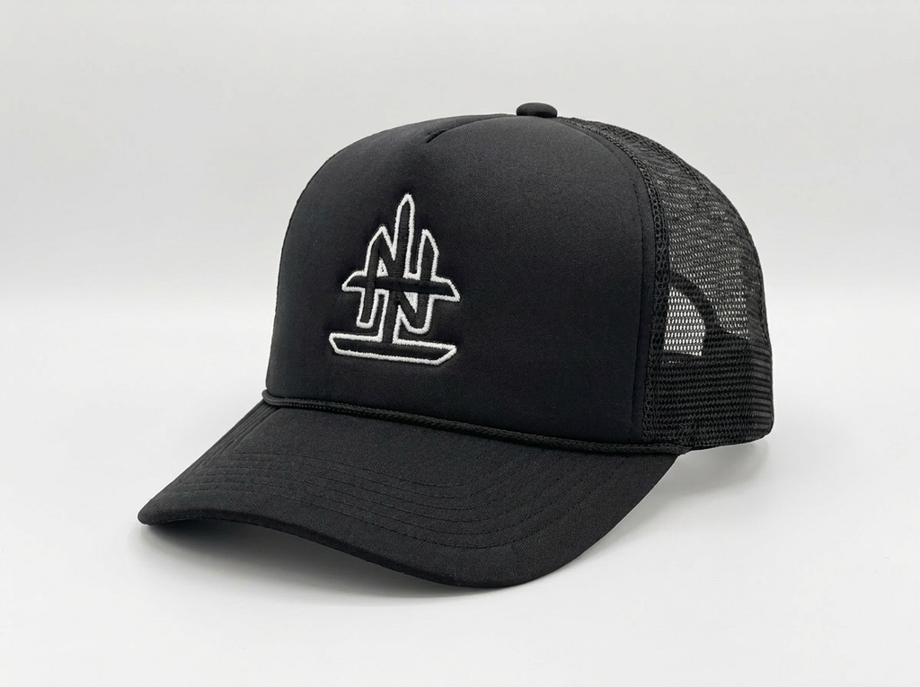 UPSIDE DOWN LOGO TRUCKER HAT